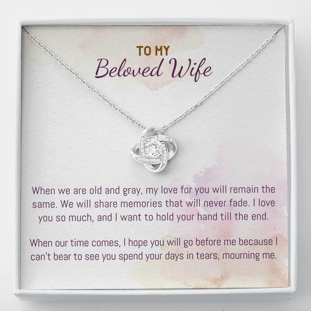 Lovely Gift For Wife On Her Birthday Love Knot Necklace When Our Time Comes