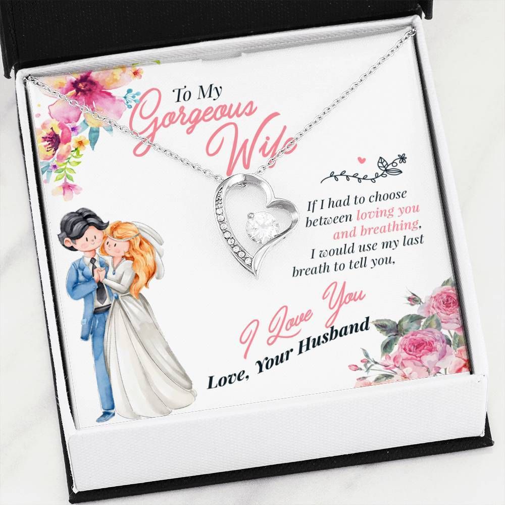 Loving You And Breathing Husband Giving Wife Forever Love Necklace