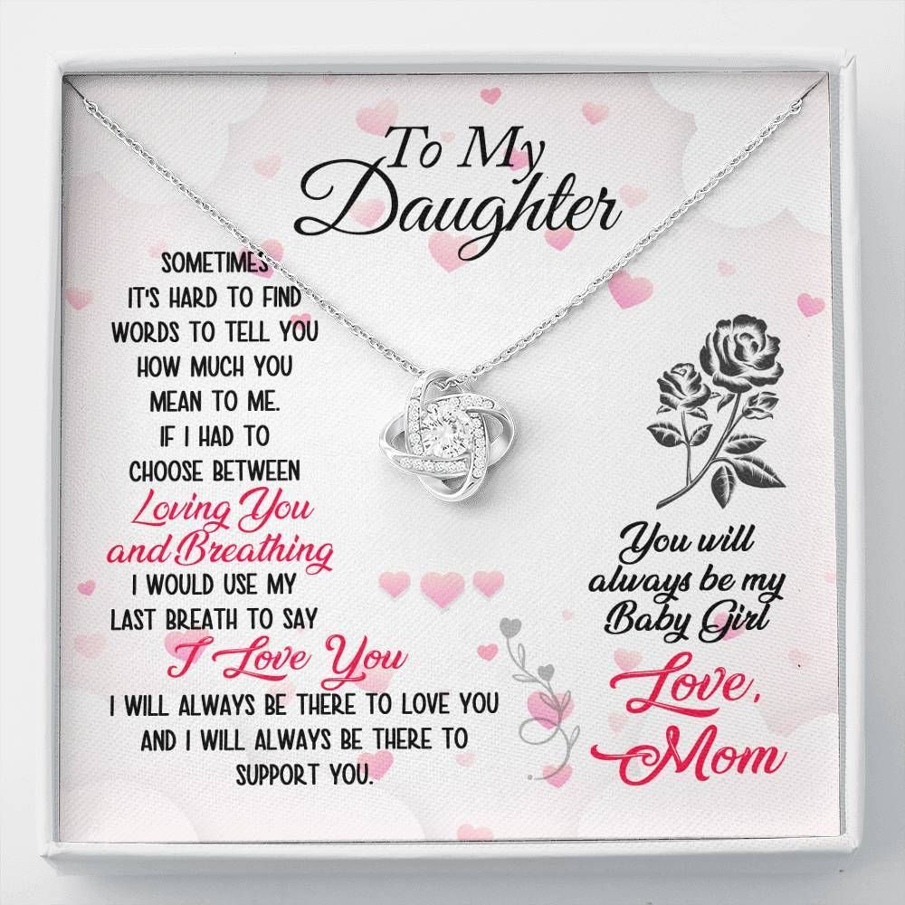 Loving You And Breathing Love Knot Necklace For Daughter