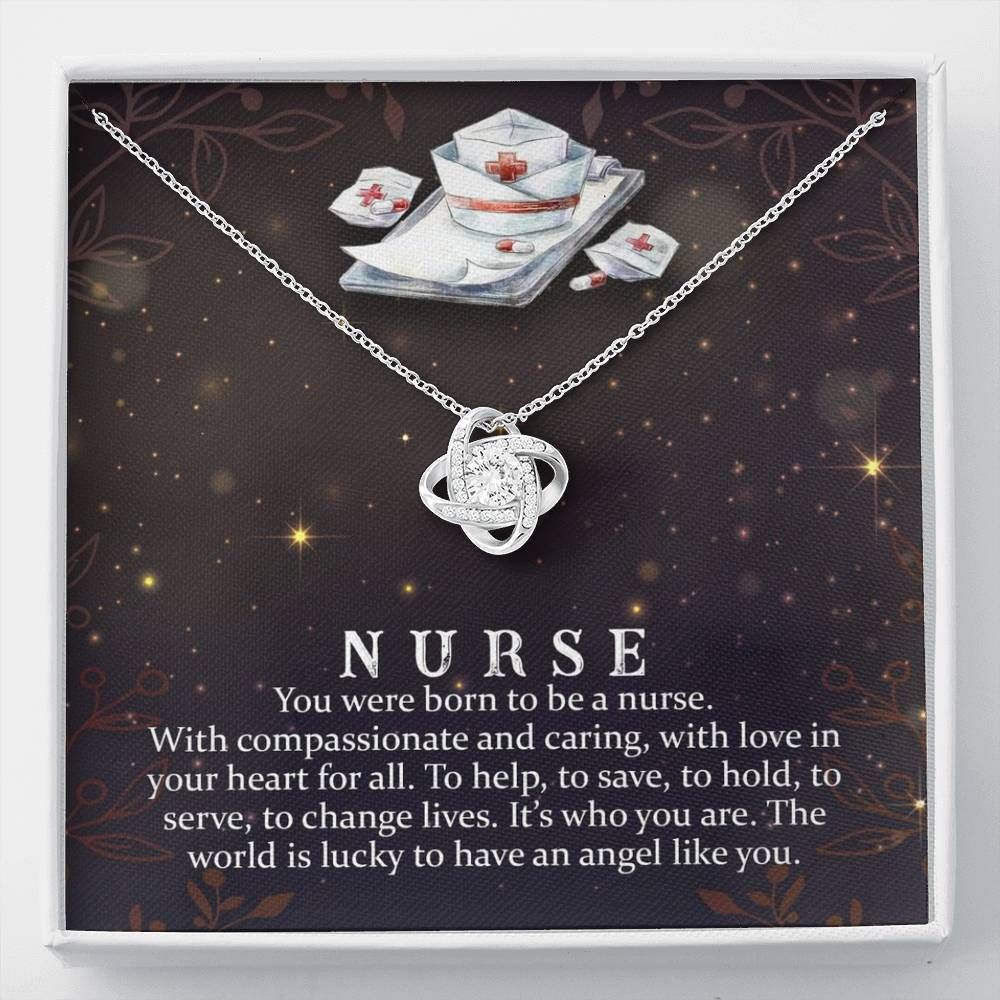Lucky To Have An Angel Like You Love Knot Necklace For Nurse