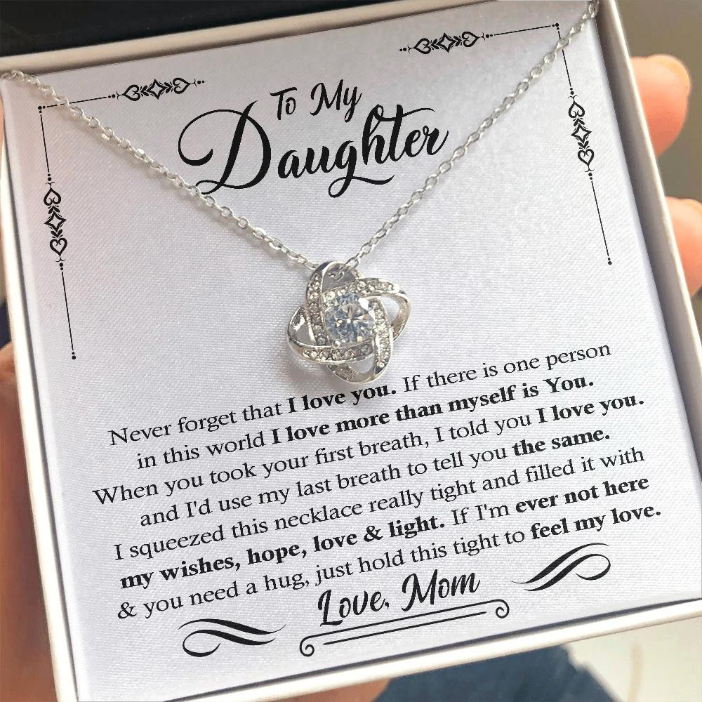 Luxury Gift For Daughter When You Took Your First Breath Love Knot Necklace