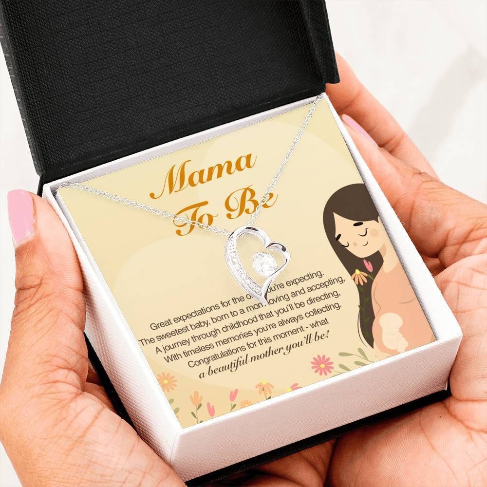 Mama To Be Message Card Forever Love Necklace Giving Women