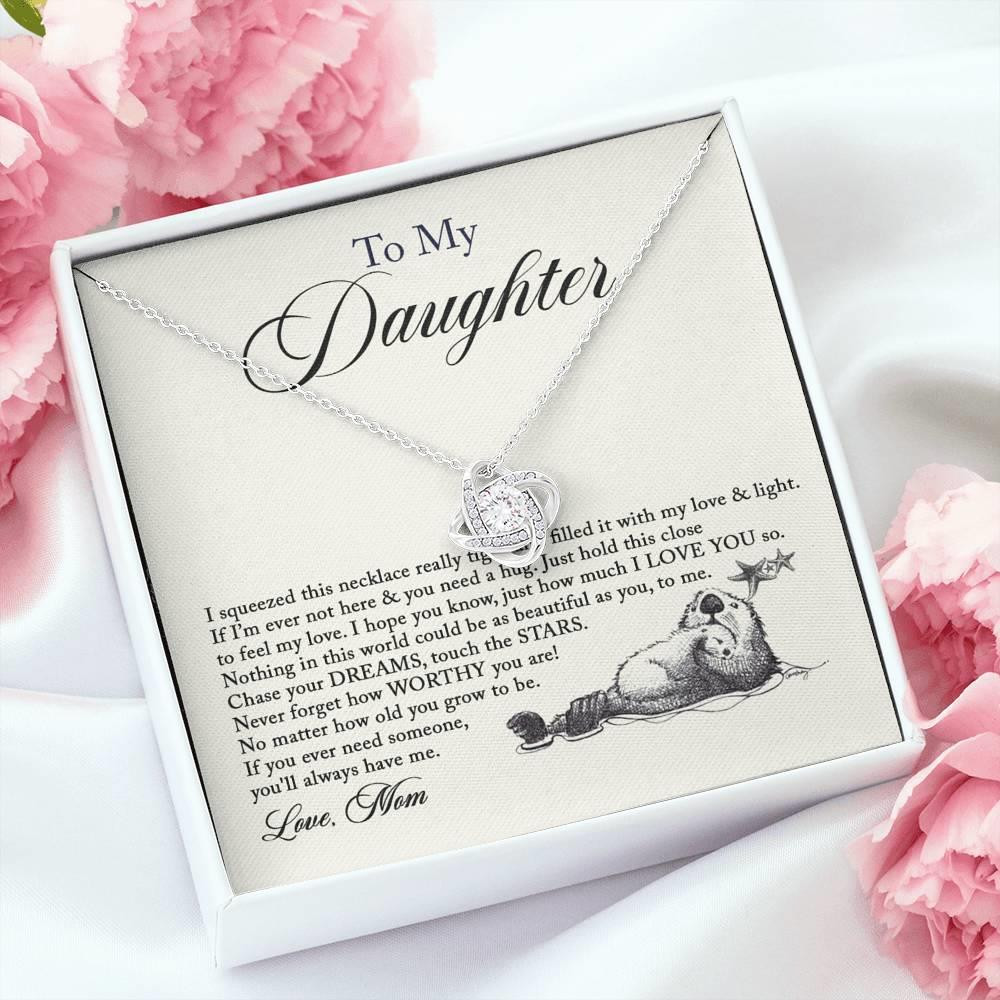 Meaningful Gift For Daughter I Will Always Be With You Love Knot Necklace