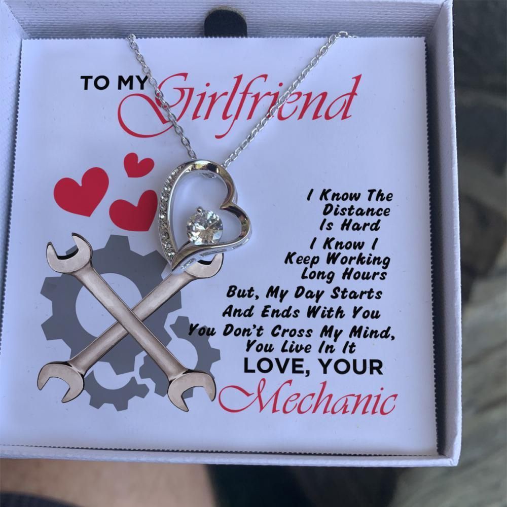 Mechanic Giving Girlfriend Forever Love Necklace My Day Starts With You