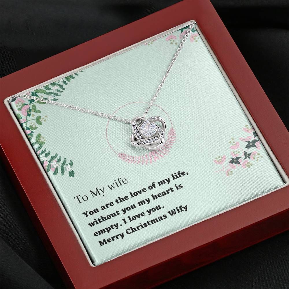 Merry Chirstmas Wify Giving Wife Love Knot Necklace