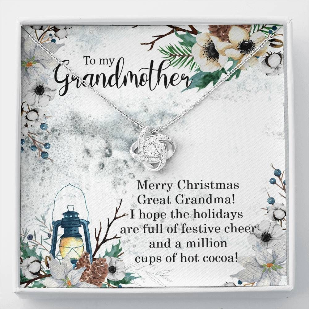 Merry Christmas Great Grandma Giving Grandmother Love Knot Necklace