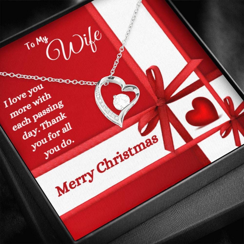Merry Christmas I Love You More With Each Passing Day Gift For Wife Forever Love Necklace