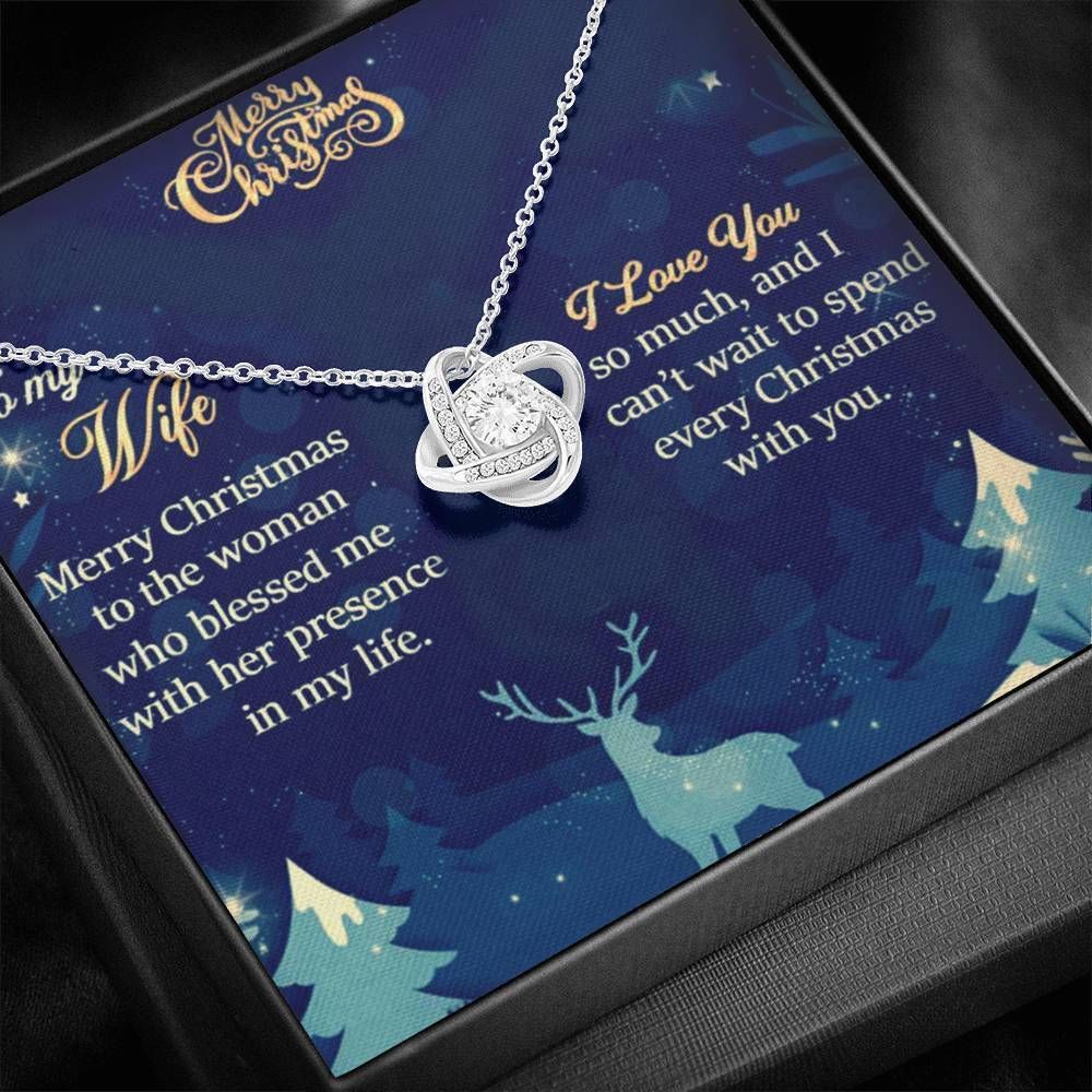 Merry Christmas Love You Forever Love Knot Necklace To Wife