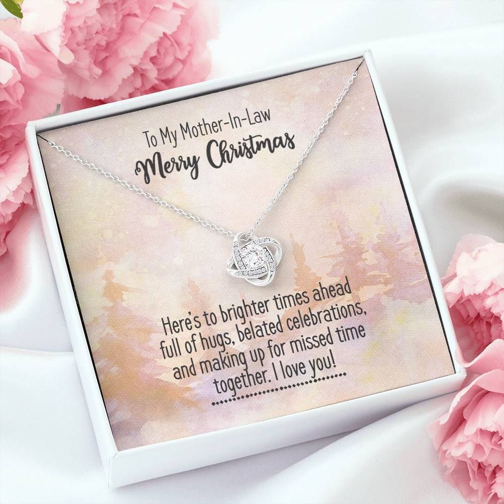 Merry Christmas Love You Love Knot Necklace For Mother In Law