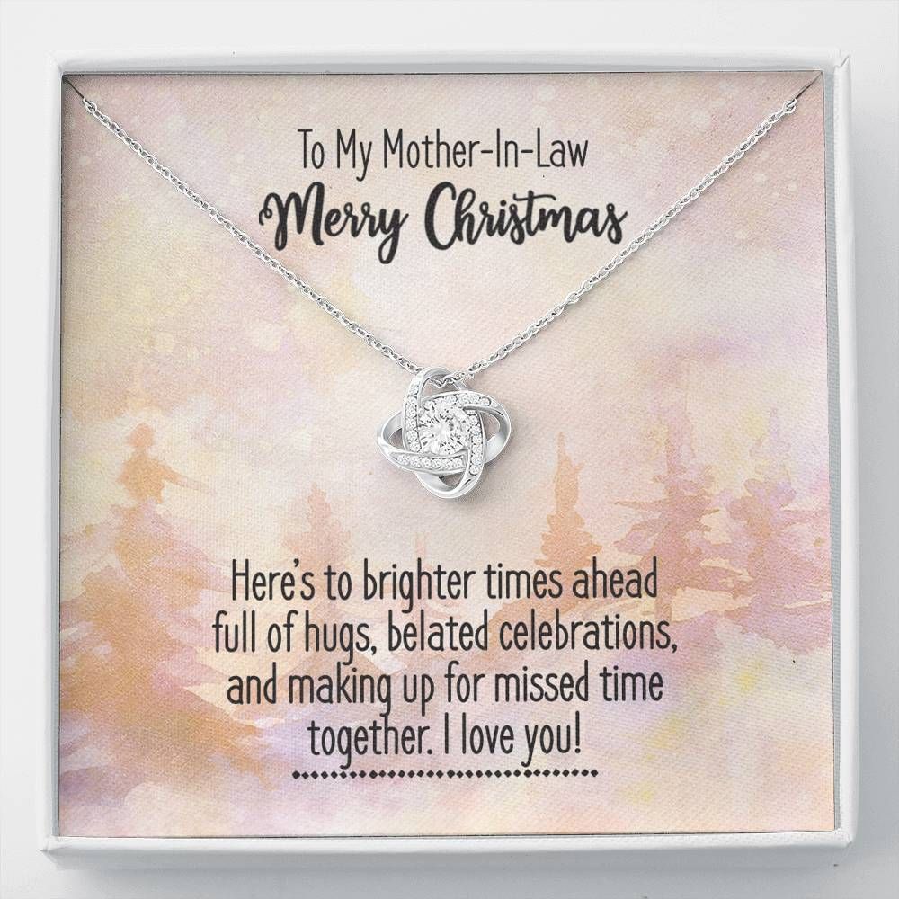 Merry Christmas Love You Love Knot Necklace For Mother In Law