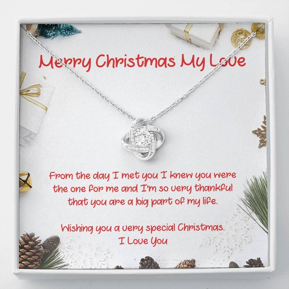 Merry Christmas My Love Love Knot Necklace Giving Wife