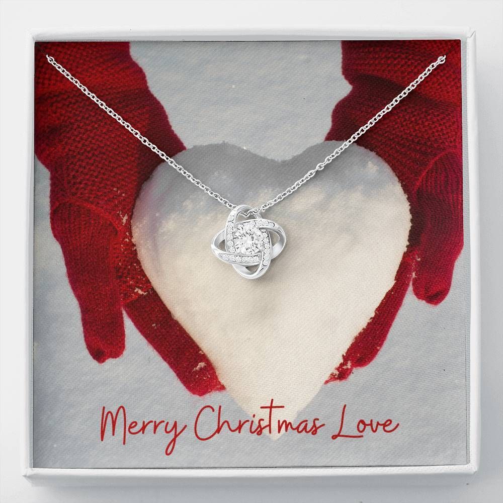 Merry Christmas Snow Love Love Knot Necklace For Wife