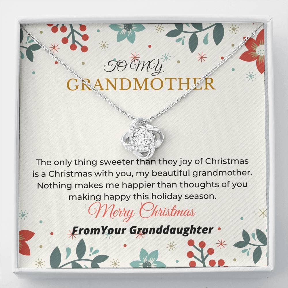 Merry Christmas Thoughts Of You Love Knot Necklace To Grandmama