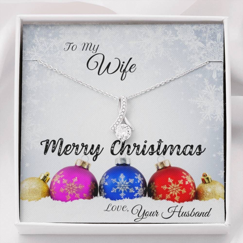 Merry Christmas To My Wife Alluring Beauty Necklace Gift For Her