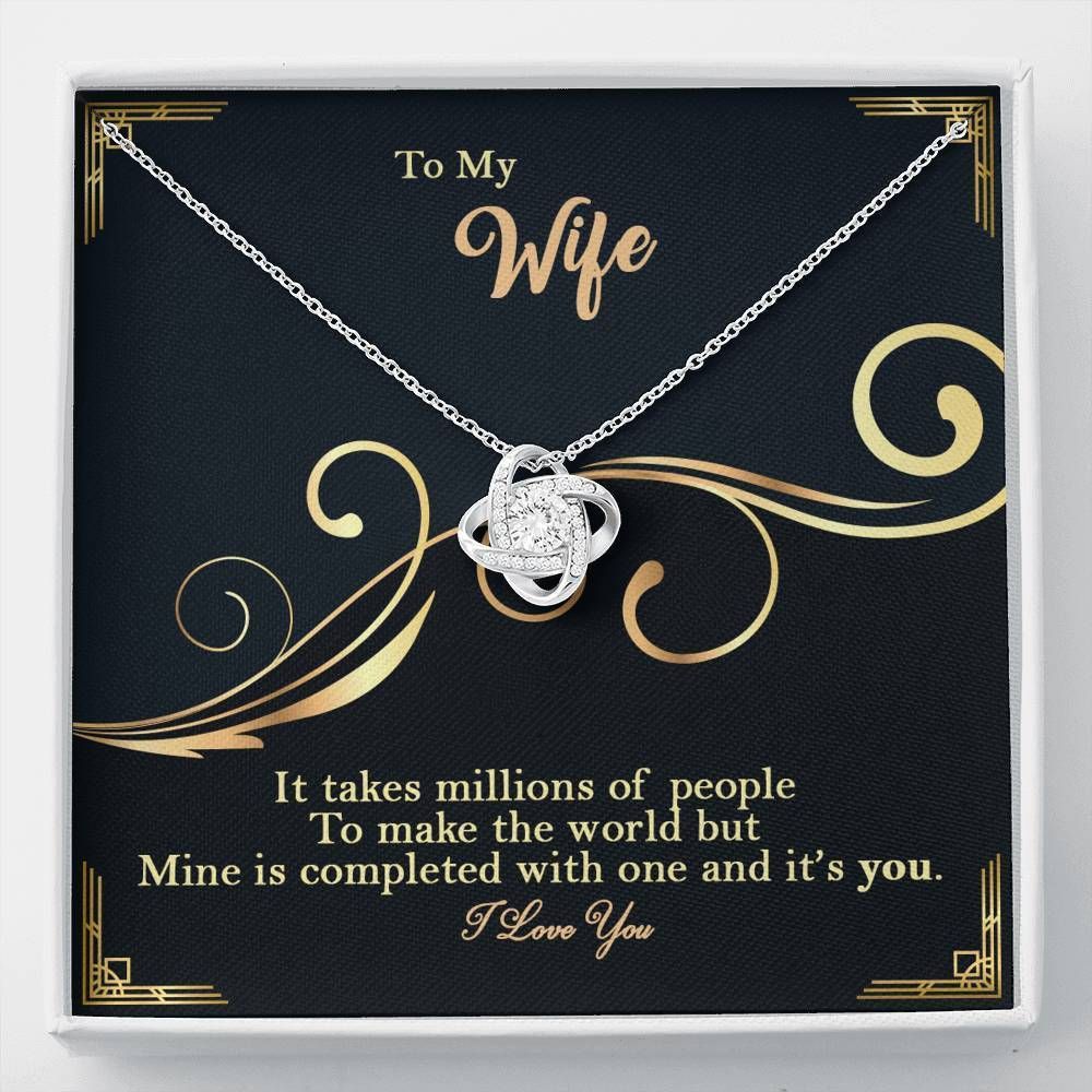 Mine Is Completed With One Love Knot Necklace Gift For Wife
