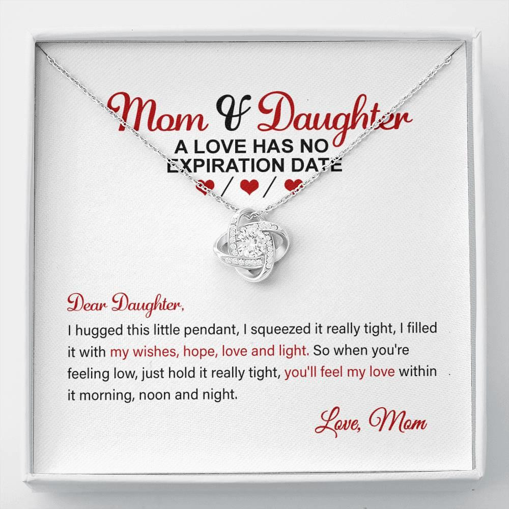 Mom Gift For Daughter A Love Has No Expiration Date Love Knot Necklace