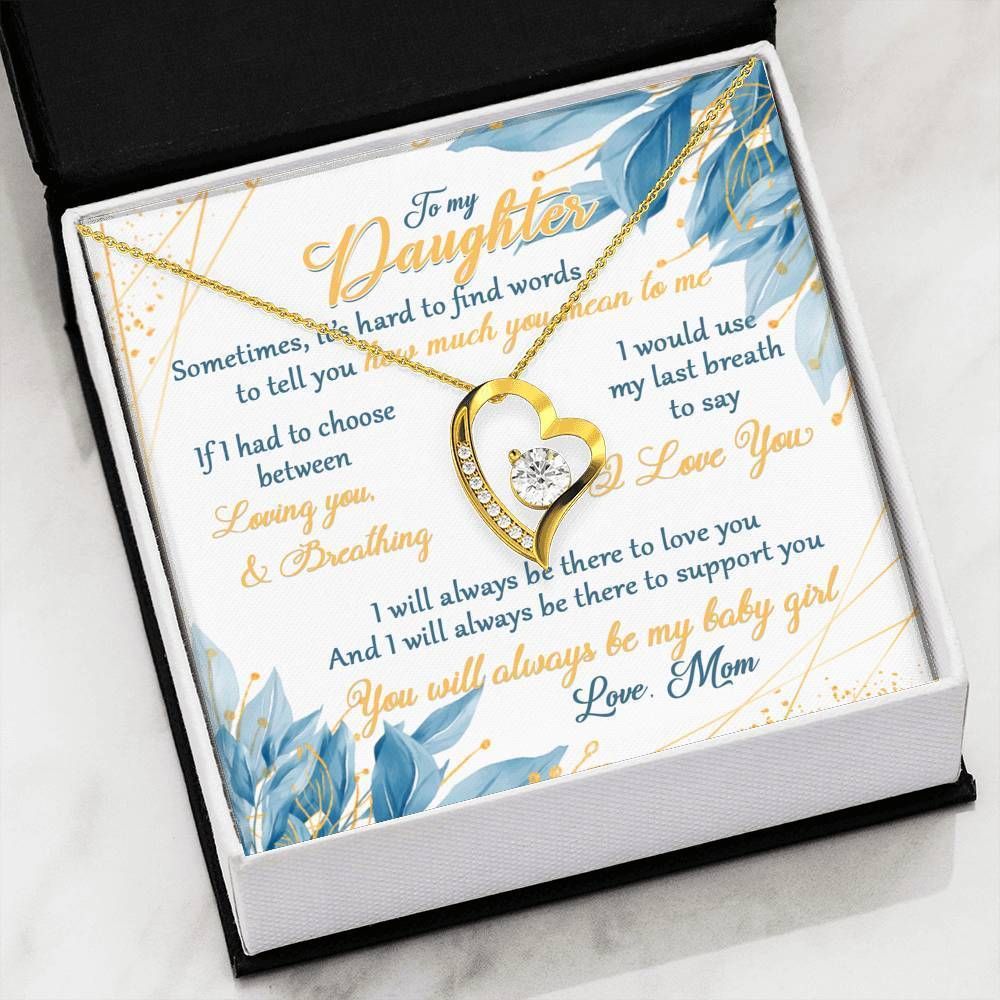 Mom Gift For Daughter I Love You 18k Gold Forever Love Necklace