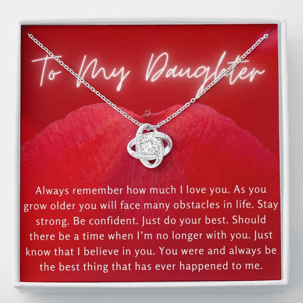 Mom Gift For Daughter Love Knot Necklace Always Remember How Much I Love You