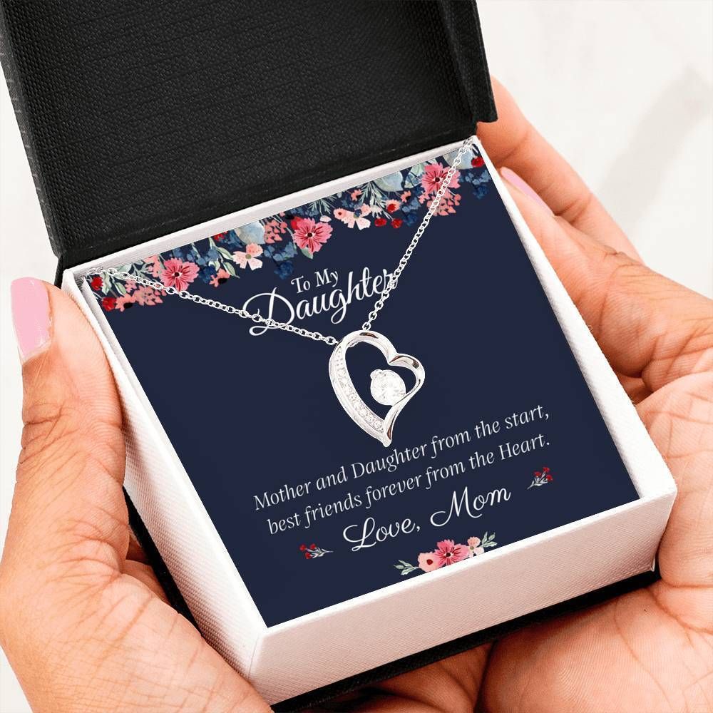 Mom Gift For Daughter Silver Forever Love Necklace Mother And Daughter Best Friends Forever
