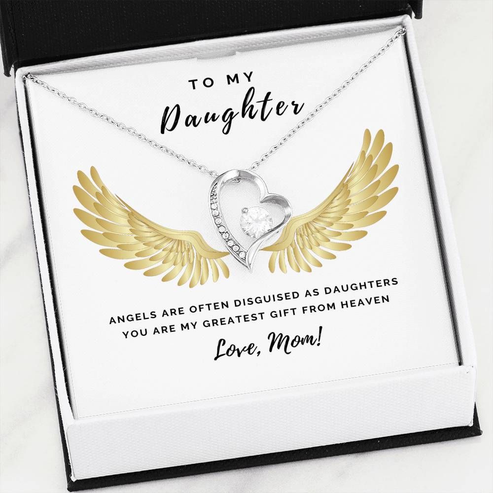 Mom Gift For Daughter Silver Forever Love Necklace You're My Greatest Gift From Heaven