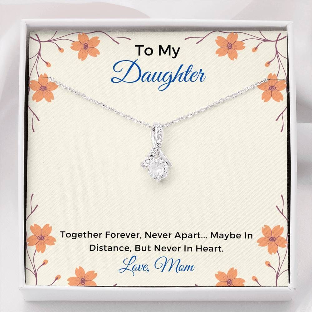 Mom Giving Daughter Alluring Beauty Necklace Together Forever