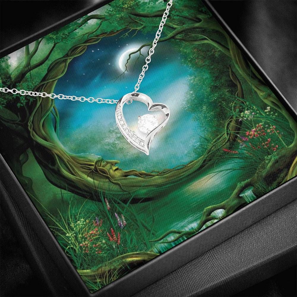 Moon Tree Silver Forever Love Necklace Gift For People