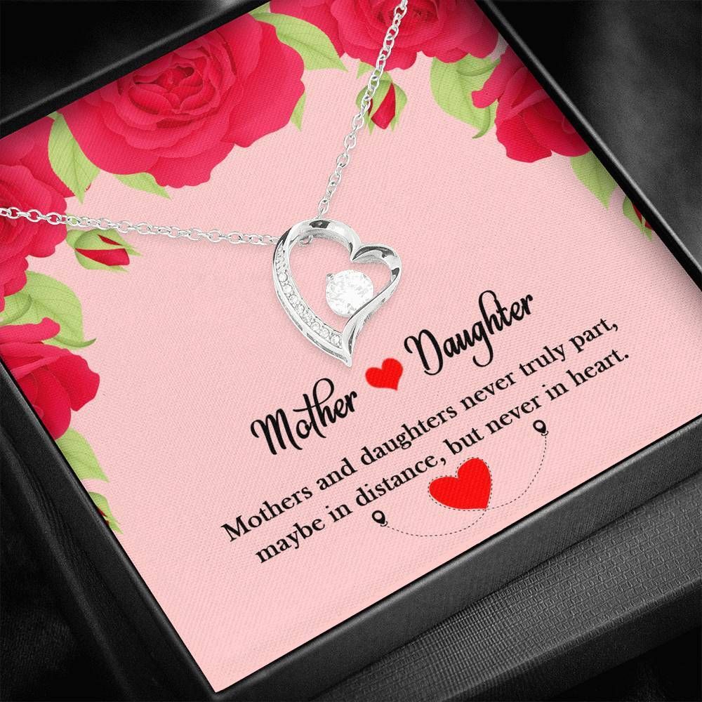 Mother And Daughter Never Truly Part Silver Forever Love Necklace Giving Family