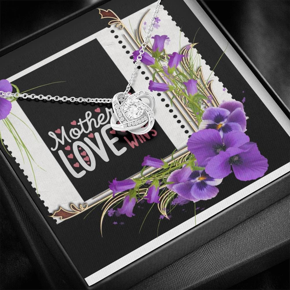 Mother Love Wins Orchid Flowers Love Knot Necklace Giving Mom