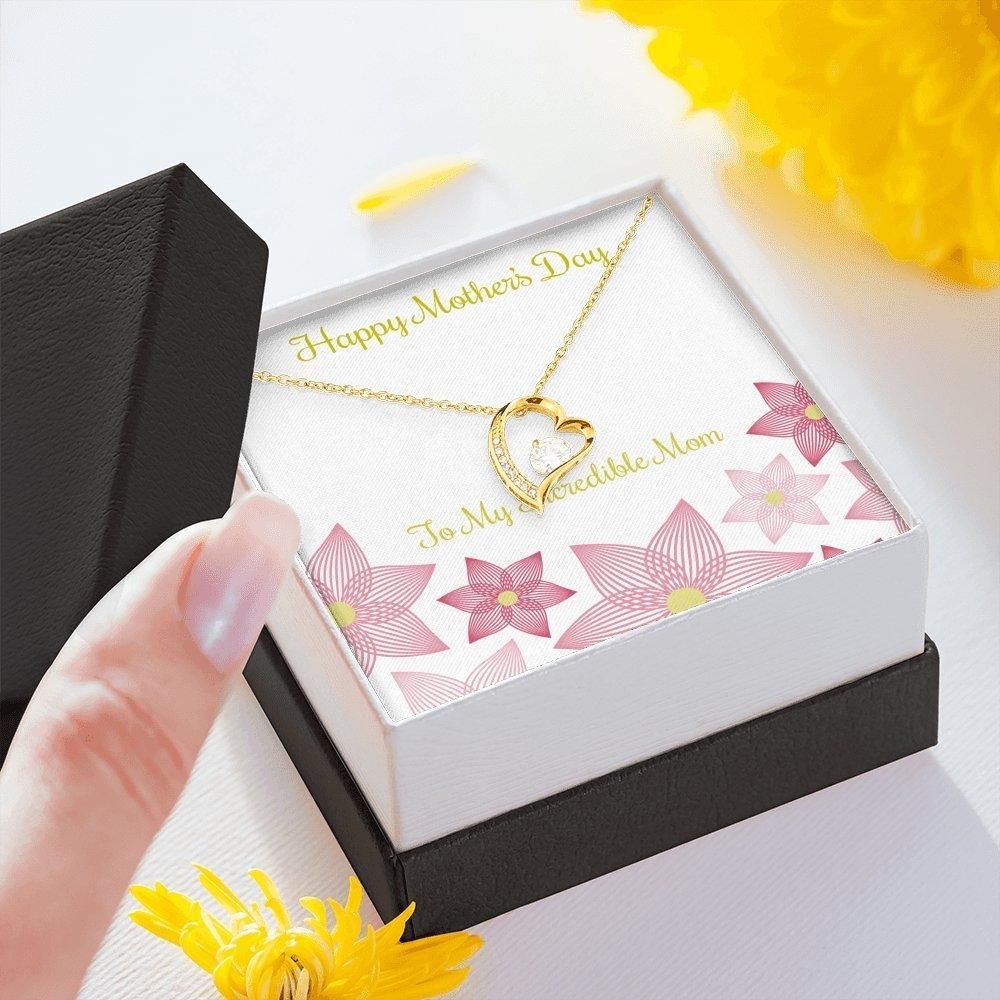 Mother's Day Giving Incredible Mom 18k Gold Forever Love Necklace