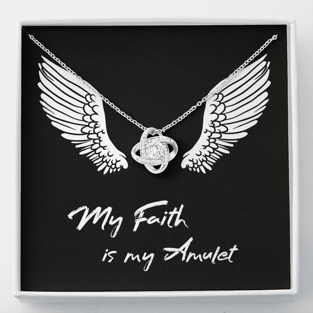 My Faith Is My Amulet Love Knot Necklace Gift For Women
