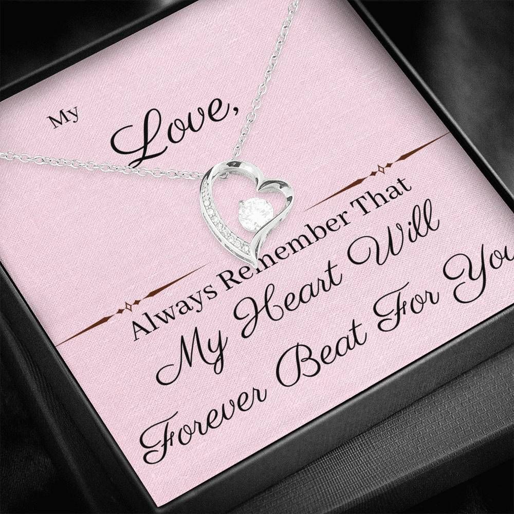 My Heart Will Forever Beat For You Silver Forever Love Necklace Giving Your Love