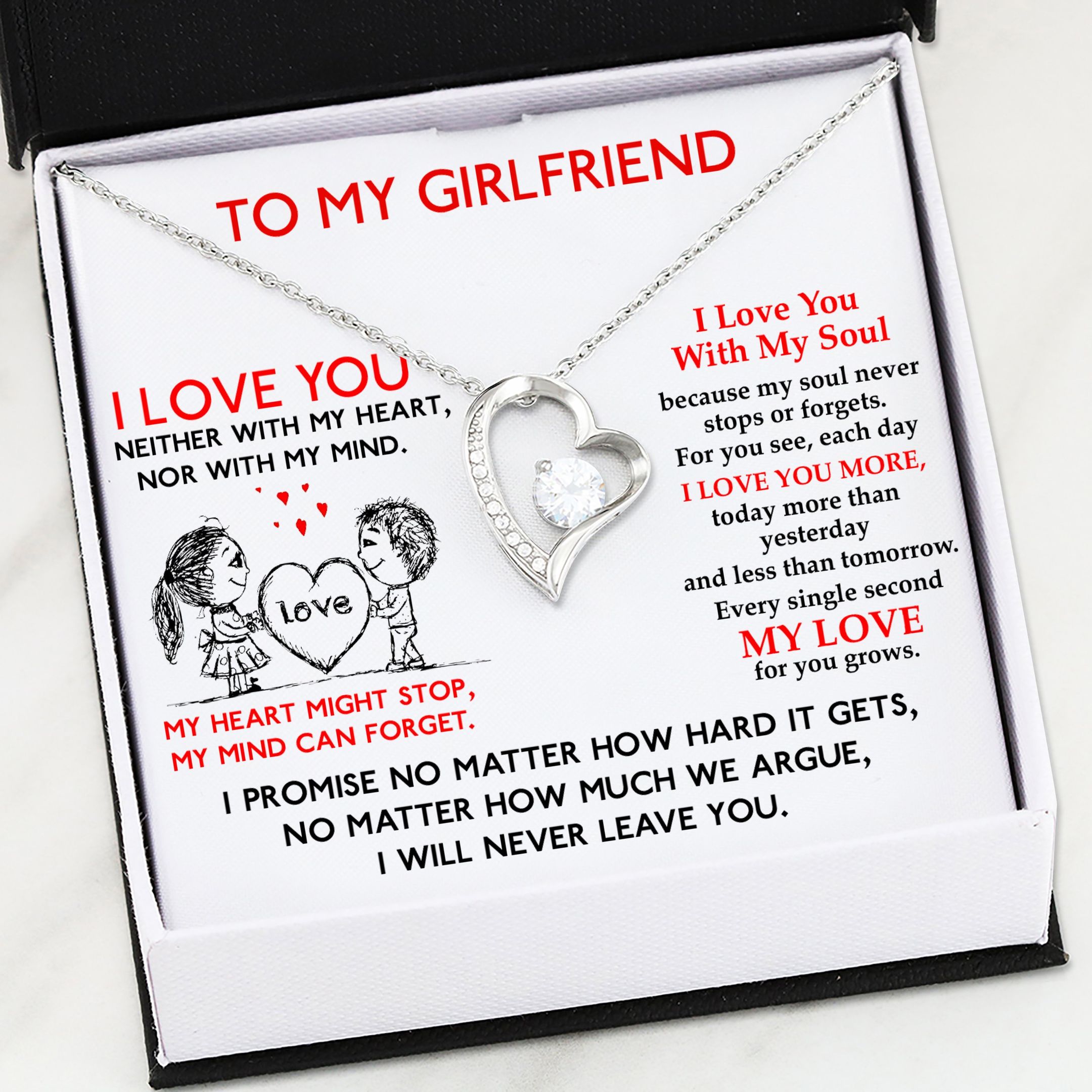 My Love For You Grown Gift For Girlfriend Forever Love Necklace