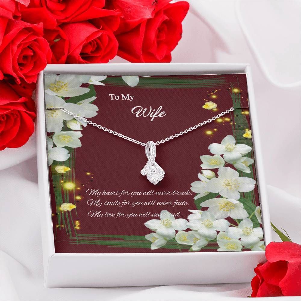 My Never Ending Love For You 14K White Gold Alluring Beauty Necklace Gift For Wife