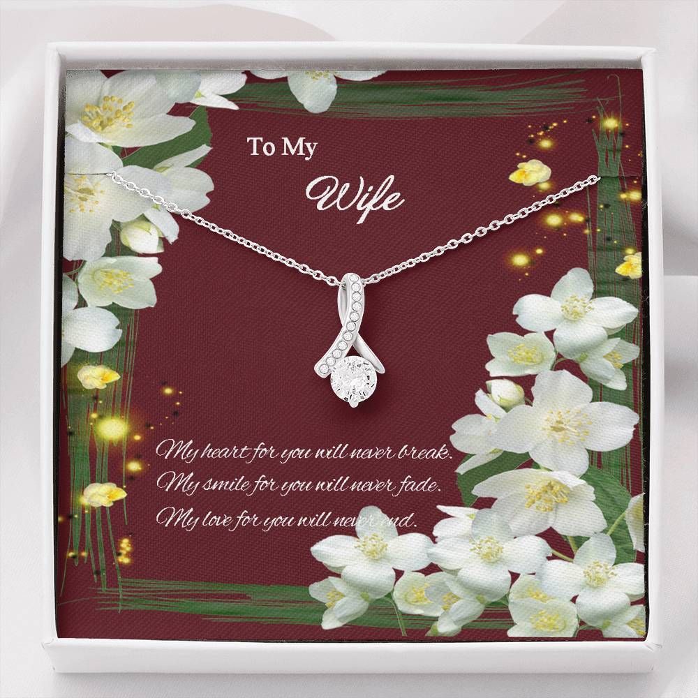 My Never Ending Love For You 14K White Gold Alluring Beauty Necklace Gift For Wife