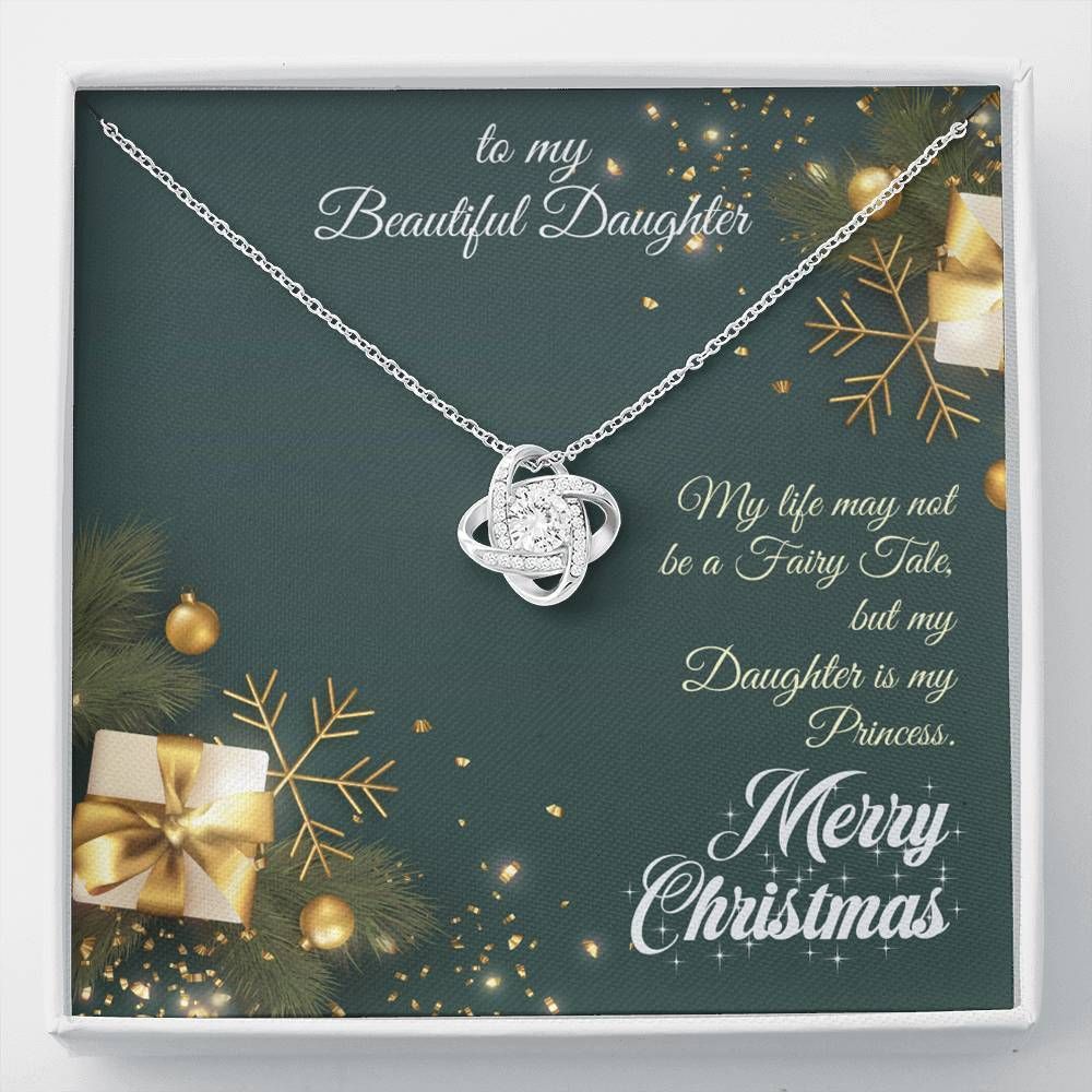 My Princess Merry Christmas Love Knot Necklace To Daughter