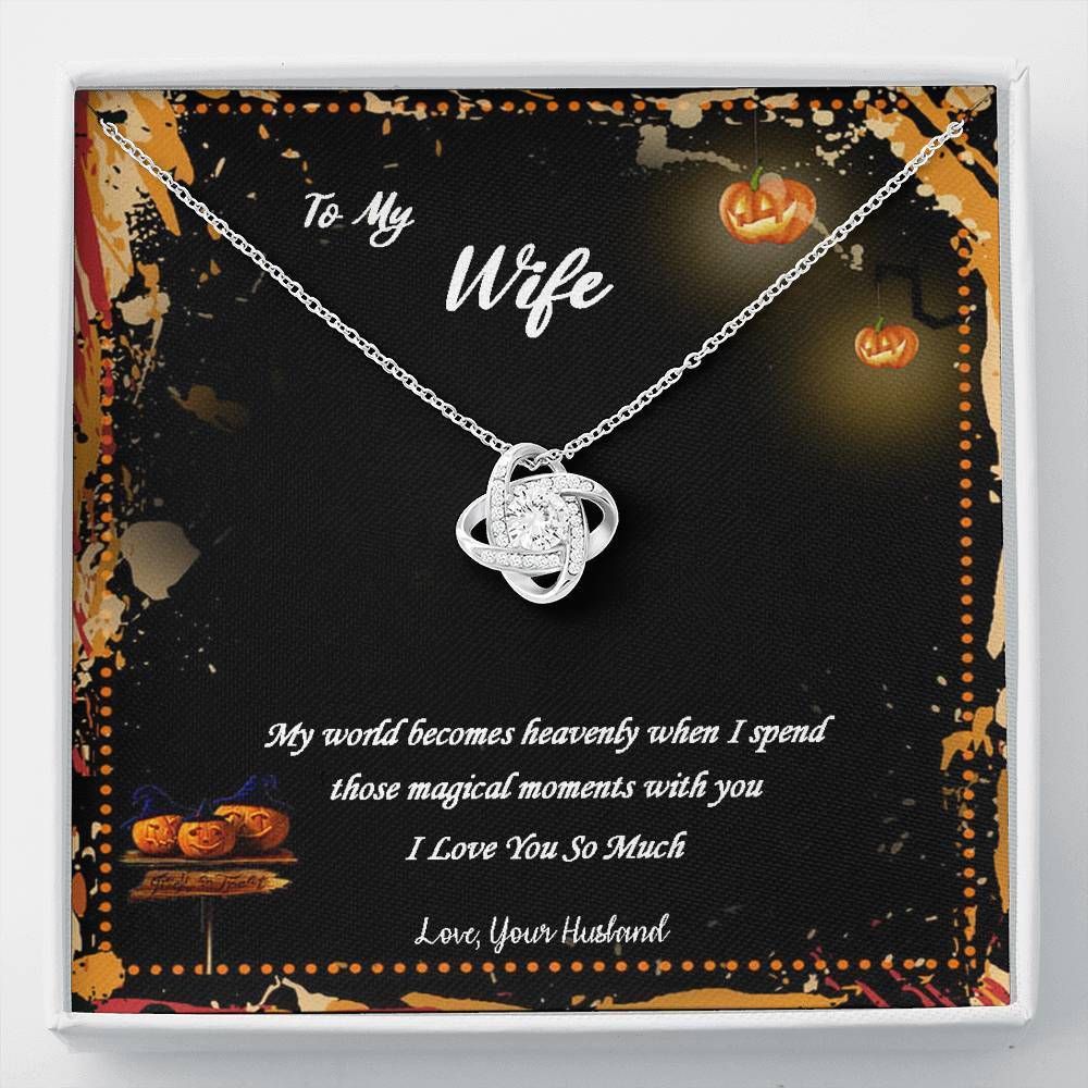 My World Becomes Heavenly Love Knot Necklace Gift For Wife