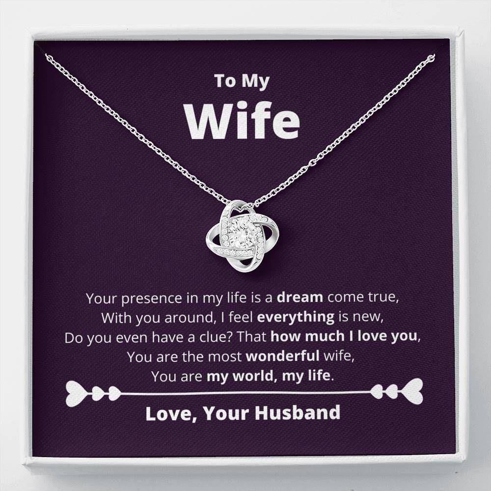 My World My Life My Everything Love Knot Necklace
