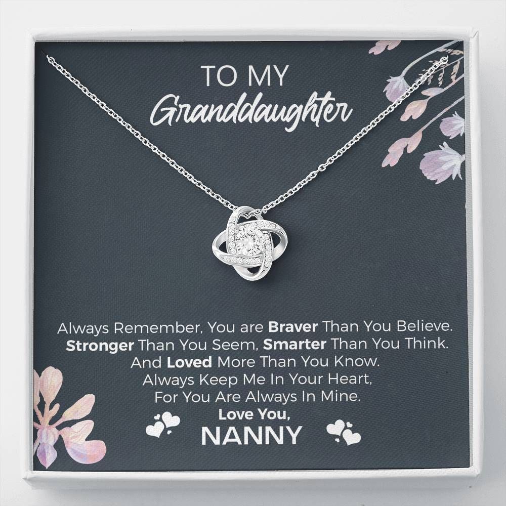 Nanny Gift For Granddaughter Love Knot Necklace Keep Me In Your Heart