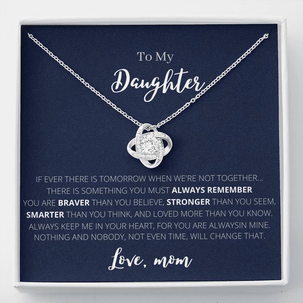 Navy Love Knot Necklace Mom Gift For Daughter Nothing Can Change Who You Are