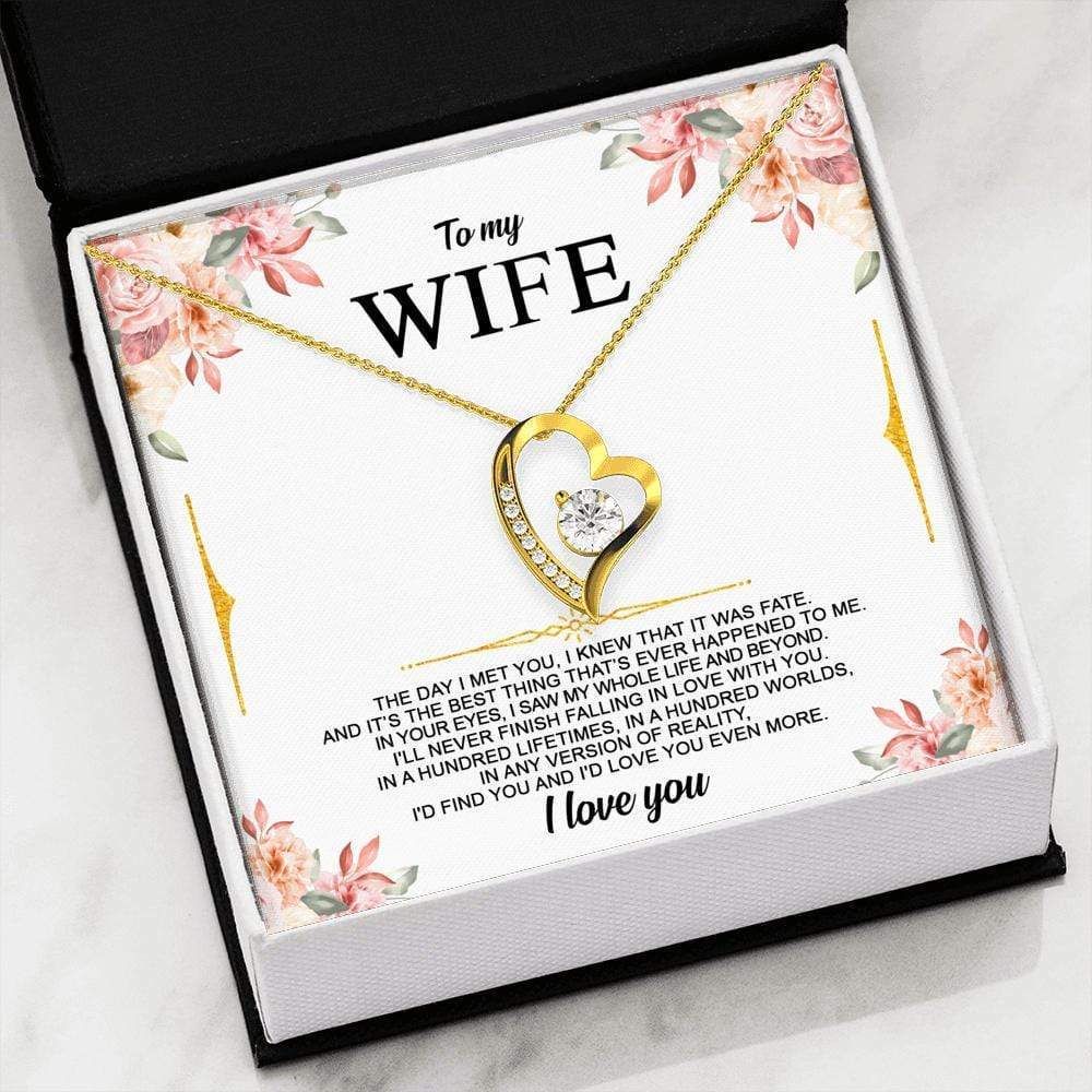 Never Finish Falling In Love With You 18k Gold Forever Love Necklace Giving Wife