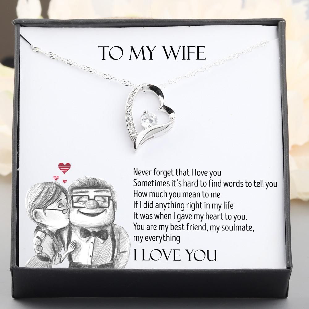 Never Forget That I Love You Giving Wife Silver Forever Love Necklace