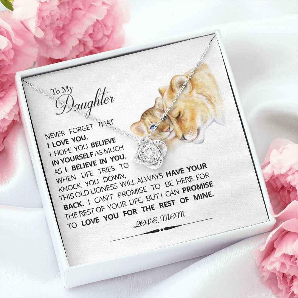 Never Forget That I Love You Love Knot Necklace For Daughter FV02