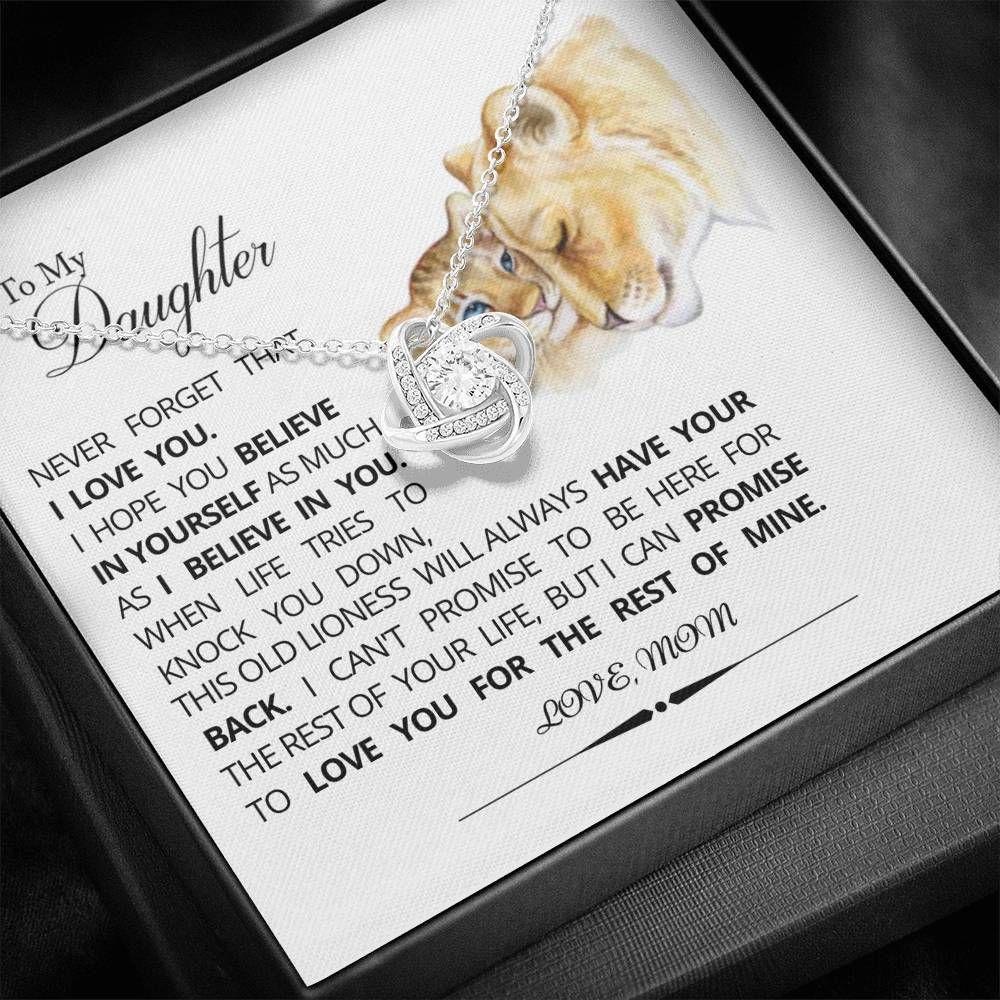 Never Forget That I Love You Love Knot Necklace For Daughter FV02