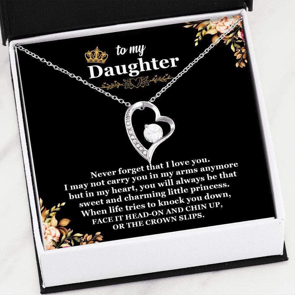 Never Forget That I Love You Silver Forever Love Necklace Giving Daughter