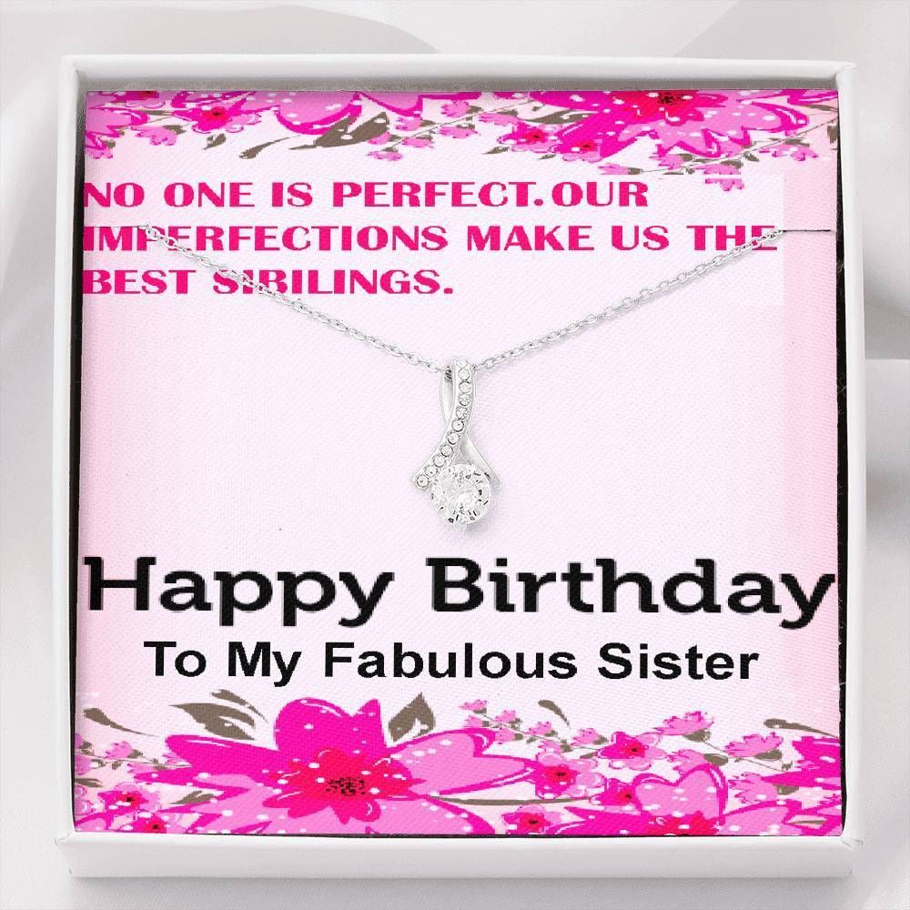 No One Is Perfect 14K White Gold Alluring Beauty Necklace Gift For Sister