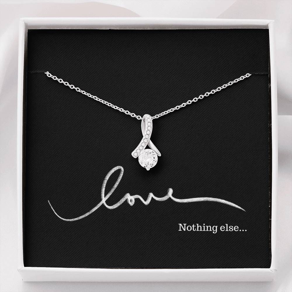 Nothing Else Matters Love Gift For Wife 14K White Gold Alluring Beauty Necklace