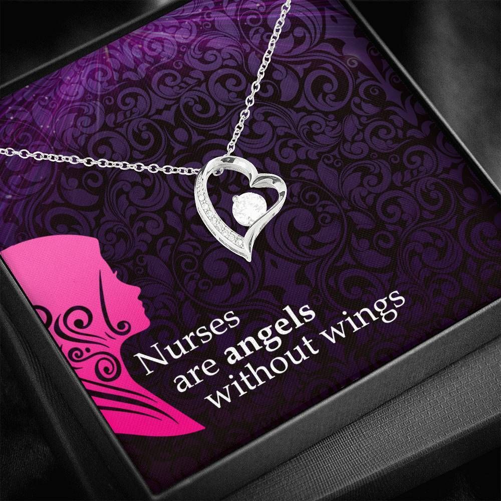 Nurses Are Angels Without Wings Forever Love Necklace Giving Women ...