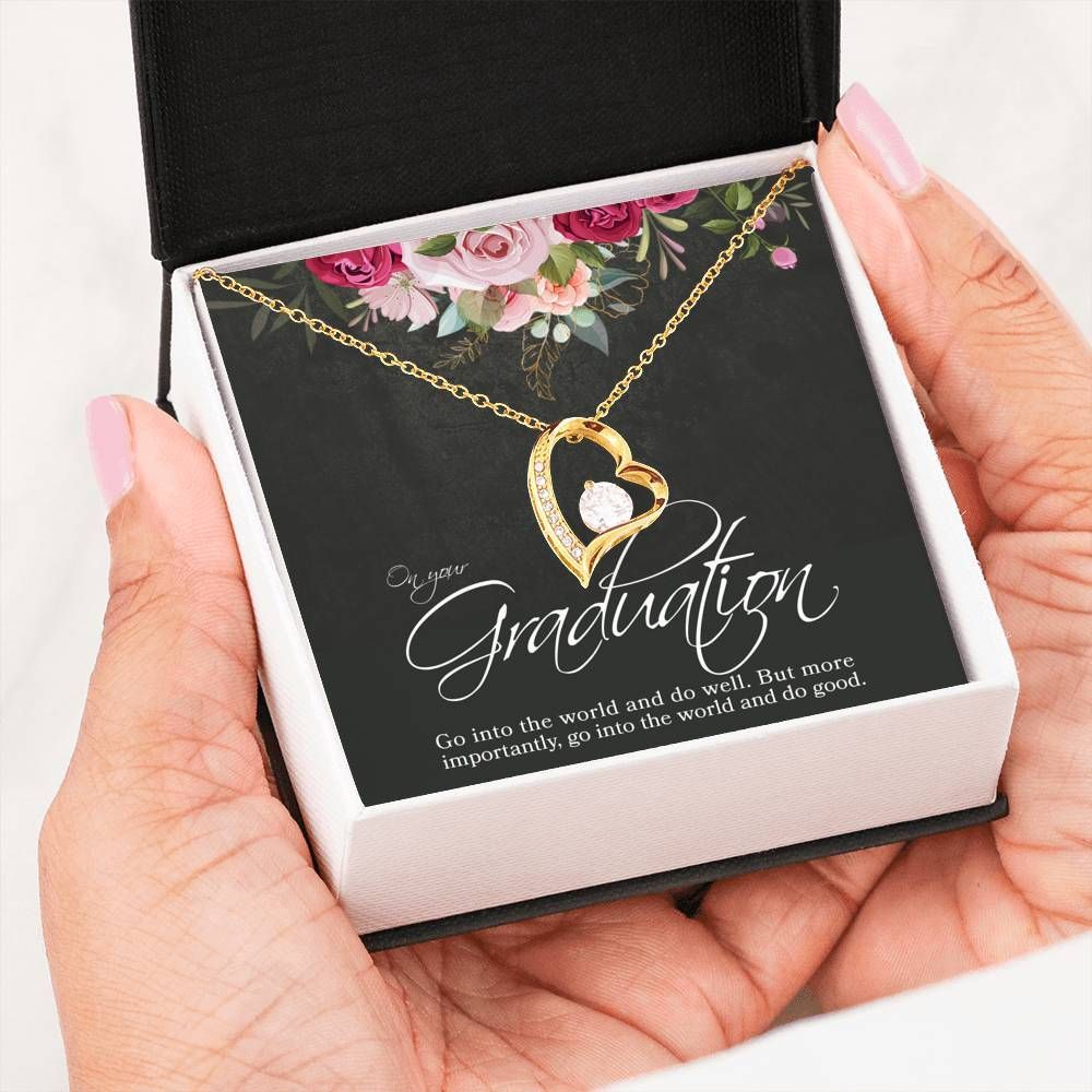 On Your Graduation 18k Gold Forever Love Necklace Gift For Daughter