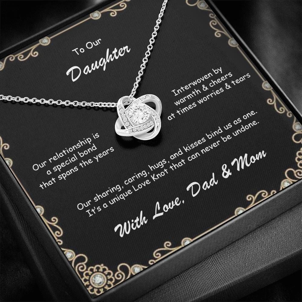 Our Relationship Is A Special Bond Giving Daughter Love Knot Necklace