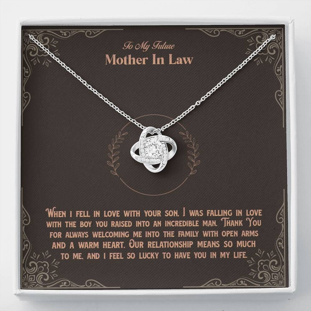 Our Relationship Means So Much To Me Love Knot Necklace For Mother In Law
